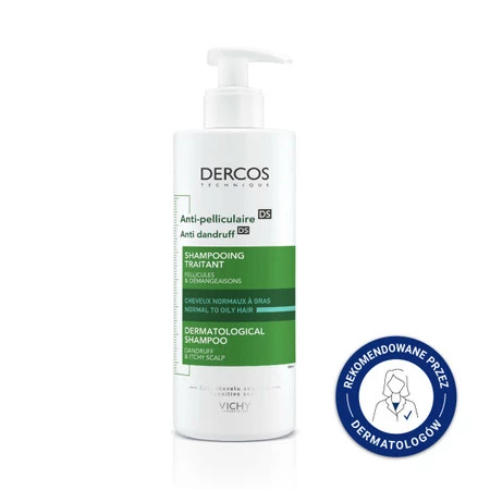 Dercos Anti-Dandruff Shampoo szampon przeciwłupieżowy do włosów normalnych i przetłuszczających się 390ml