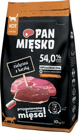 PAN MIĘSKO Cielęcina z Kaczką dla kota M 10kg