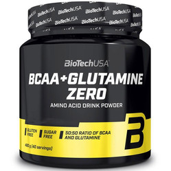 BioTech USA BCAA + Glutamine Zero Aminkwasy z Glutaminą 480 g smak cytryna