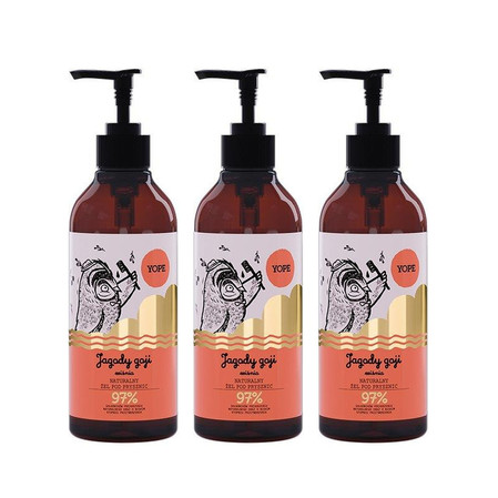 Zestaw: 3x Yope - Naturalny żel pod prysznic Jagody Goji i Wiśnia 400ml