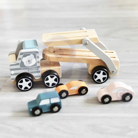 Viga − PolarB, drewniana laweta z samochodzikami