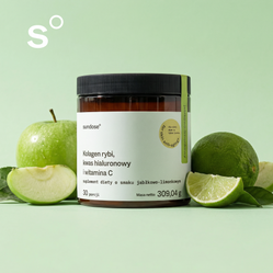 Sundose For Skin Anti-Aging na wsparcie prawidłowej produkcji kolagenu 309g smak jabłko limonka