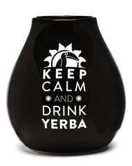 Matero Ceramico LUKA NEGRO 350 ml z  logo MATE GREEN