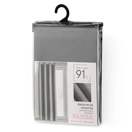 ZASŁONA GOTOWA D91 PARISA 135 X 250 CM SZARY