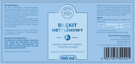 Slavito W&S BŁĘKIT METYLENOWY Roztwór 1% 100ml