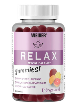 Weider Relax wsparcie dobrego nastroju 40 żelek smak owoce cytrusowe