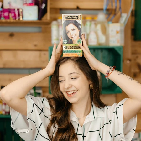 Indus Valley, Żelowa farba do włosów, naturalna, najwyższa skuteczność pokrycia siwych włosów, CIEMNY BRĄZ, Bio-Natural