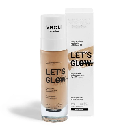 Veoli - Let’s Glow  Rozświetlająco-nawilżający lekki krem BB 4.0 Amber 30 ml