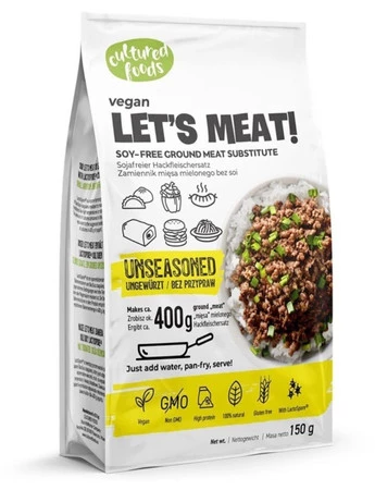 Cultured Foods Let's Meat! Roślinny zamiennik mięsa 150g