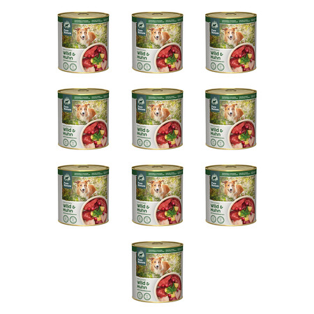 Zestaw 10x PURE NATURE DOG Wild Huhn - dziczyzna i kurczak z żurawiną dla dorosłych psów (800g)