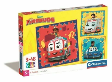 Clementoni Puzzle 3x48el SuperColor FIREBUDS Disney Junior 25311