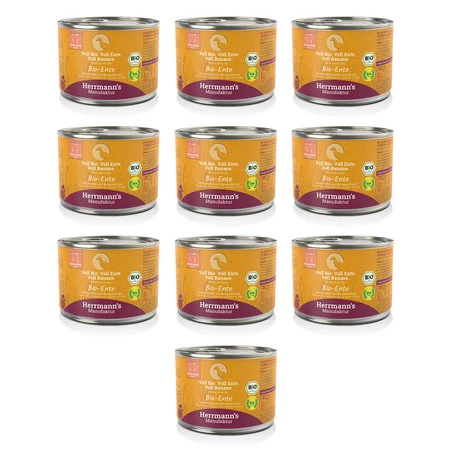 Zestaw 10x HERRMANN'S Selection Cat Bio Ente - bio kaczka (200g)