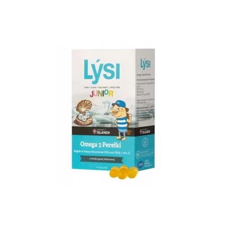 Lysi Junior Omega 3 Perełki 60 kaps. smaku gumy balonowej