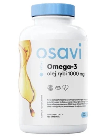 Osavi Omega 3 Olej Rybi 1000 mg 180 kapsułek o smaku cytrynowym