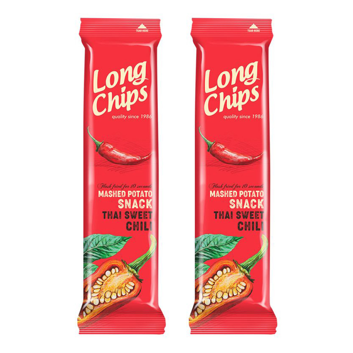 Zestaw 2x Long Chips − Chipsy ziemniaczane o smaku słodkiej papryki chili − 75 g - Nabea.pl