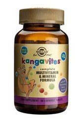 Solgar Kanguvity (Kangavites) zestaw Witamin i Minerałów dla dzieci 60 tabl. smak soczyste jagody