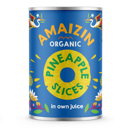 AMAIZIN ANANAS PLASTRY W SOKU WŁASNYM BIO 400 g (220 g)