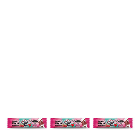Zestaw: 3x Bunny Ninja Fruit Straws przekąska owocowa o smaku jabłko-malina 16g bezglutenowa