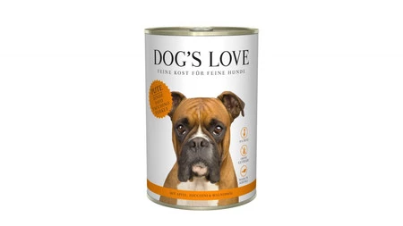 Zestaw 10x DOG'S LOVE Pute - indyk z jabłkami, cukinią i olejem z orzechów włoskich (400g)