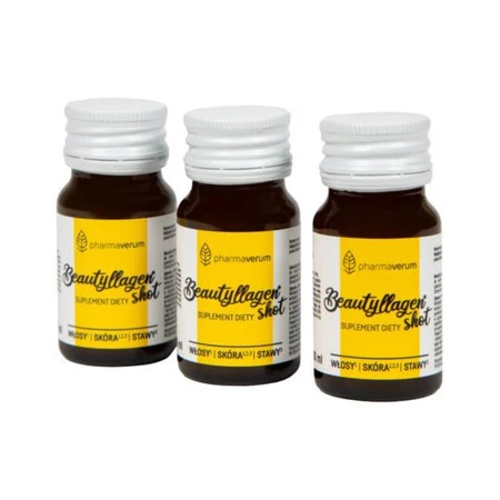 Zestaw 2x Pharmaverum Beautyllagen® shot Kolagen i Witaminy dla Zdrowej Skóry i Stawów 30 szt x 30 ml