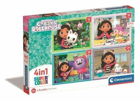 Clementoni Puzzle 4w1 Koci Domek Gabi. Gabby's Dollhouse 21524