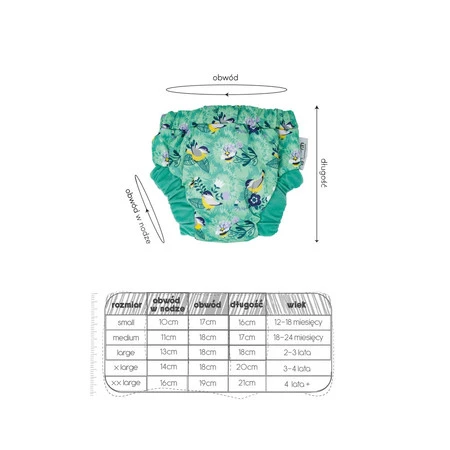 Close, Wielorazowe majteczki treningowe na noc, Round the Garden, L