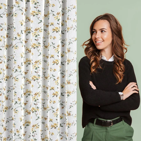 ZASŁONA GOTOWA DINA NA TAŚMIE 140 X 270 CM BIAŁY