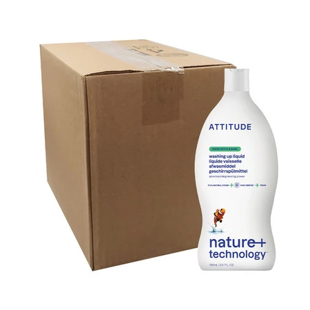 Attitude NATURE+, Płyn do mycia naczyń o zapachu zielonego jabłka i bazylii, 700 ml