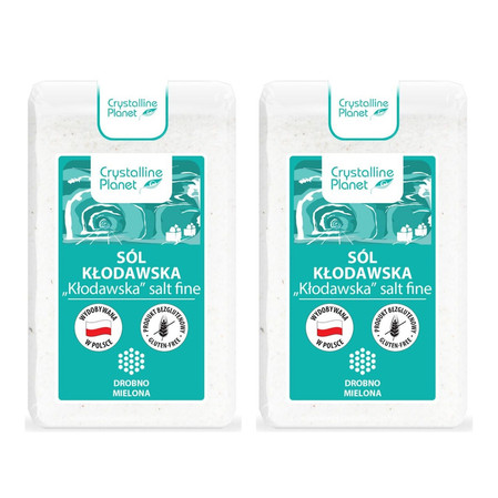 Zestaw: 2x Bio Planet − Sól kłodawska drobno mielona − 600 g