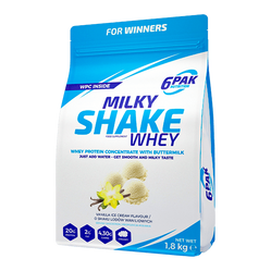 6PAK MILKY SHAKE WHEY odżywka białkowa WPC 1800 g smak lody waniliowe