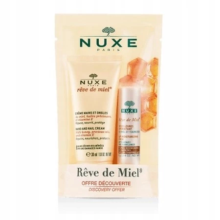 Nuxe Reve De Miel – Krem do rąk + pomadka – Zestaw