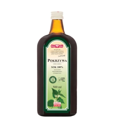 Polska Róża - Pokrzywa, sok 100% bez cukru - 500 ml