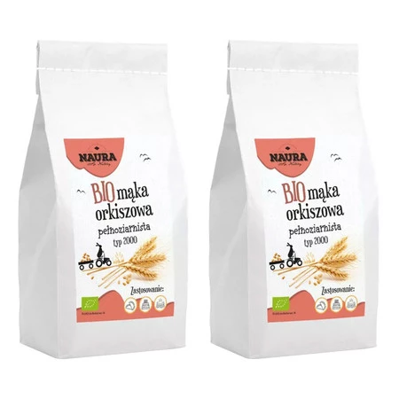 Zestaw 2x Mąka orkiszowa pełnoziarnista typ 2000 BIO 1 kg