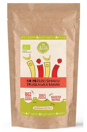 RÓŻDŻKI SMAKU MIX TRUSKAWKA - BANAN (LIOFILIZOWANE OWOCE) BIO (10 x 2 g) 20 g - HELPA