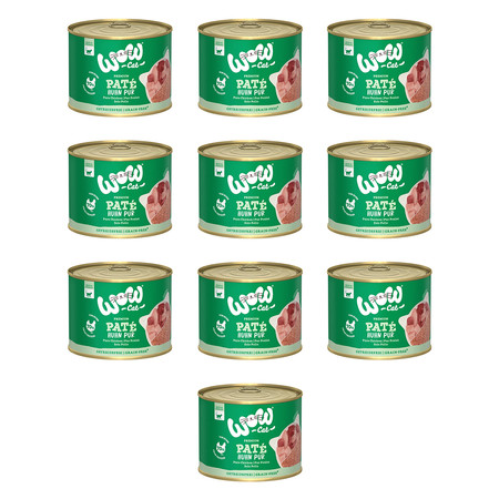 Zestaw 10x WOW CAT Huhn Pur - kurczak dla dorosłych kotów (200g)