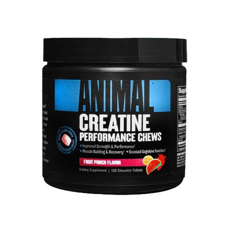 Universal Nutrition Animal Creatine Monohydrat 120 tabl. do żucia smak punch owocowy