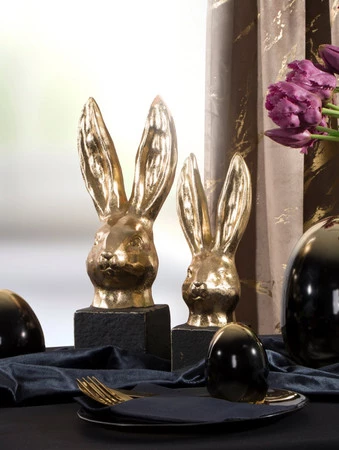 Ozdoba Wielkanocna, Figurka ceramiczna, kolor złoty, rozmiar 12 x 10 x 32 cm