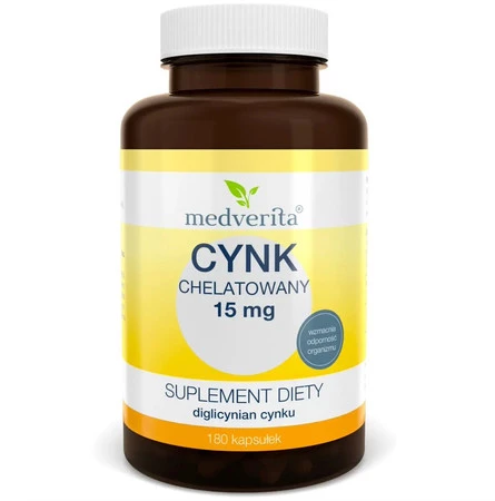 Medverita Cynk chelatowany 15 mg 180 kaps.