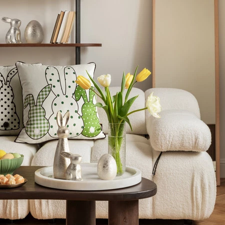 Poszewka Wiosna 45 x 45 cm, Czarny