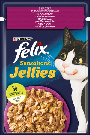 PURINA FELIX SENSATIONS Kaczka Szpinak w Galaretce 85g
