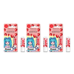 Zestaw: 3x 4organic #kawaii Natural lip balm Strawberry 5