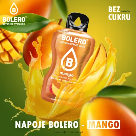 Zestaw Bolero Mango ze stewią 12 szt. x 3g napój w proszku bez cukru