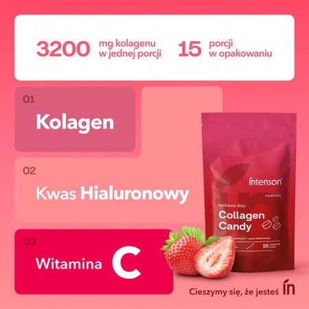 Intenson Collagen Candy 60 tabl. smak truskawka