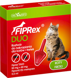 FIPREX DUO KOT Krople na kleszcze pchły 1szt.