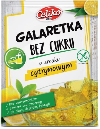 Celiko − Galaretka bez cukru cytrynowa bez glutenu − 14 g