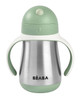 Beaba Bidon niekapek ze słomką termiczny 250 ml Sage green