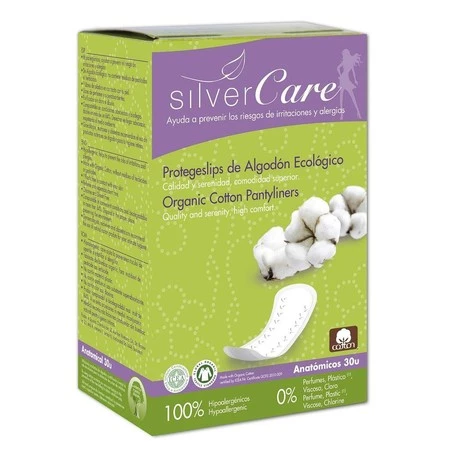 Silver Care wkładki higieniczne o anatomicznym kształcie 100% bawełny organicznej 30szt