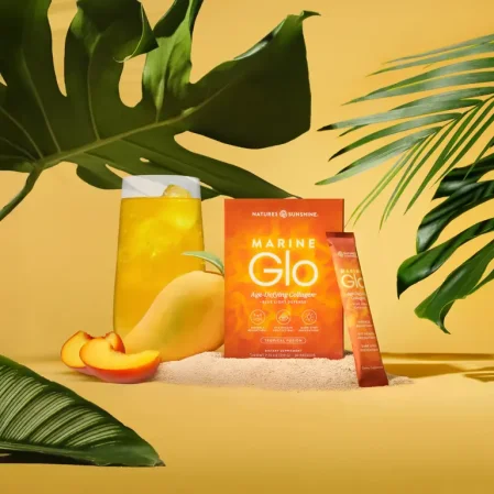 Natures sunshine Collagen Marine Glo hydrolizowany kolagen rybi 30 saszetek smak tropikalny