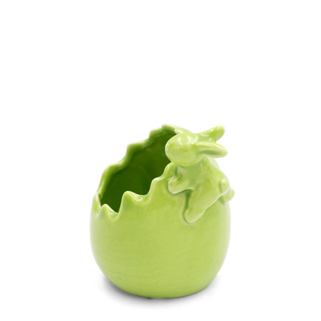 Ozdoba Wielkanocna, Figurka ceramiczna, kolor zielony, rozmiar 9 x 10 x 8 cm