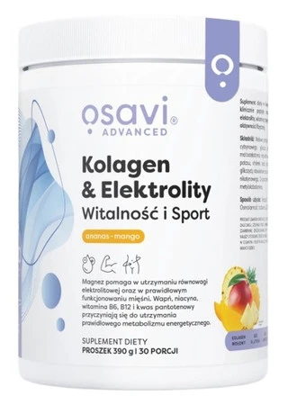 Osavi Kolagen Elektrolity Witalność i Sport 390g smak ananas i mango